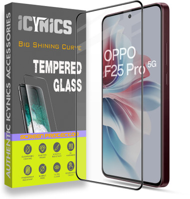 ICYNICS Edge To Edge Tempered Glass for Oppo F25 Pro 5G, Anti-Fingerprint, Waterproof, Oil-resistant, Bubble-Free, Anti-Static with Full Screen Coverage & Easy Installation(Pack of 1)
