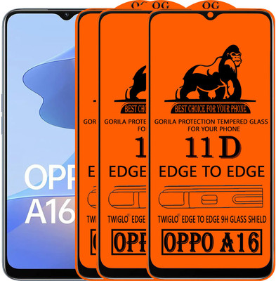 TWIGLO Edge To Edge Tempered Glass for OPPO A16(Pack of 3)
