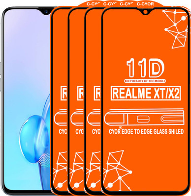 CYOR Edge To Edge Tempered Glass for REALME X2(Pack of 4)