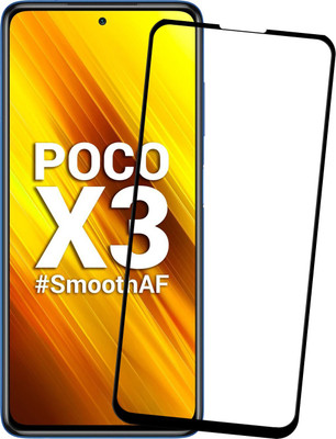 Karpine Edge To Edge Tempered Glass for Poco X3, Poco X3 Pro(Pack of 1)