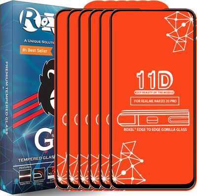 Roxel Edge To Edge Tempered Glass for Realme Narzo 20 Pro(Pack of 6)