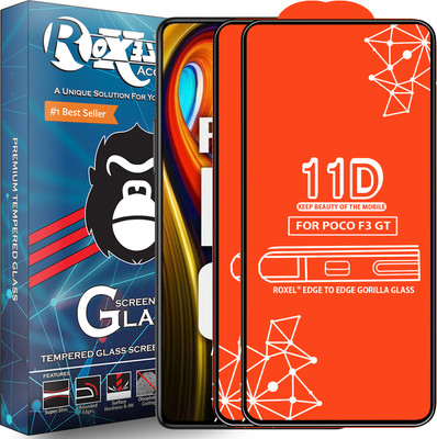 Roxel Edge To Edge Tempered Glass for Poco F3 Gt 5G(Pack of 2)