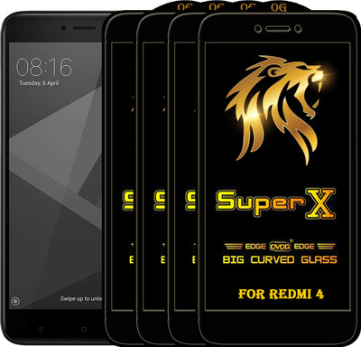 PFOAM Edge To Edge Tempered Glass for Mi Redmi 4(Pack of 4)