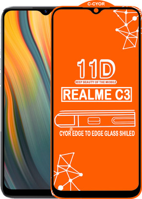 CYOR Edge To Edge Tempered Glass for REALME C3(Pack of 1)