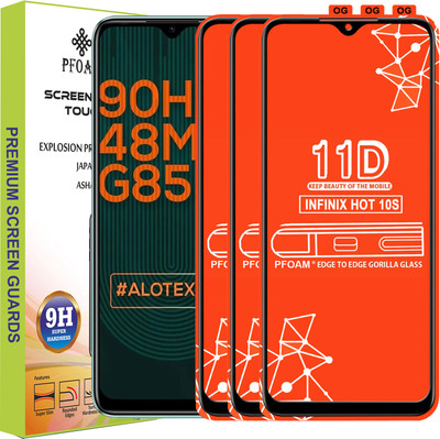 PFOAM Edge To Edge Tempered Glass for INFINIX HOT 10S(Pack of 3)