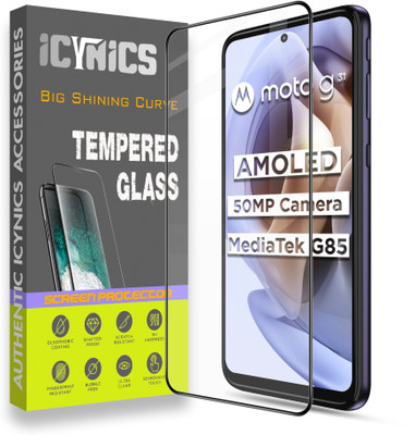 ICYNICS Edge To Edge Tempered Glass for Motorola G31, Anti-Fingerprint, Scratch Resistant, Waterproof, Oil-resistant, Bubble-Free, Anti-Static with Full Screen Coverage & Easy Installation(Pack of 1)