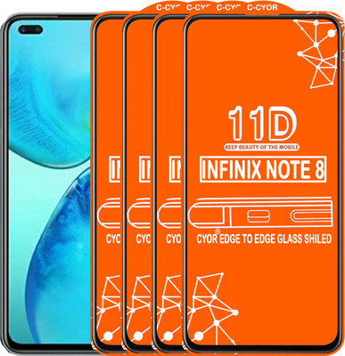 CYOR Edge To Edge Tempered Glass for INFINIX NOTE 8(Pack of 4)