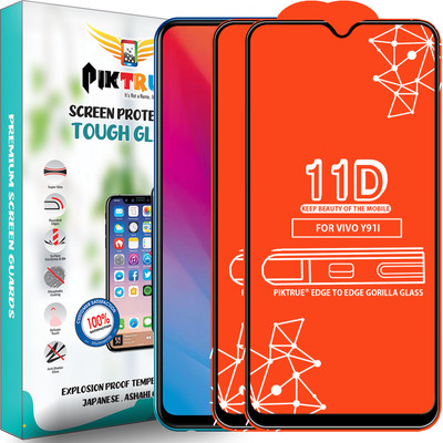 PikTrue Edge To Edge Tempered Glass for Vivo Y91I(Pack of 2)