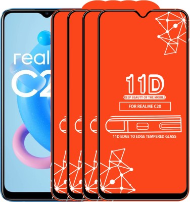 Qyist Edge To Edge Tempered Glass for Realme C20(Pack of 4)