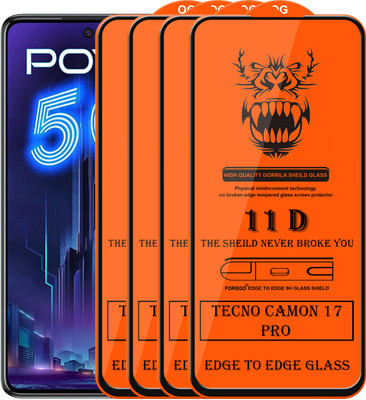Forego Edge To Edge Tempered Glass for Tecno Camon 17 Pro(Pack of 4)