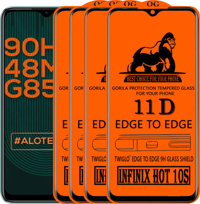 TWIGLO Edge To Edge Tempered Glass for INFINIX HOT 10S(Pack of 4)
