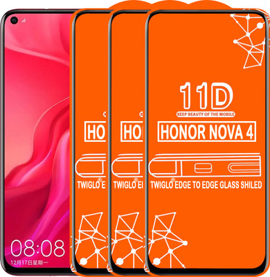 TWIGLO Edge To Edge Tempered Glass for HONOR NOVA 4(Pack of 3)