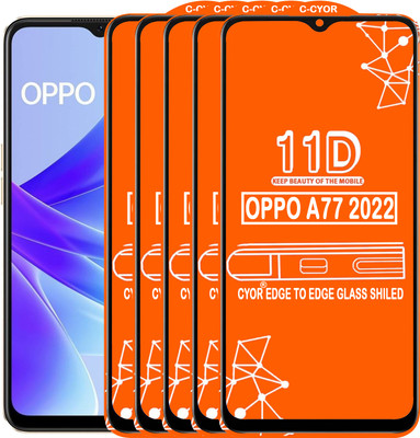 CYOR Edge To Edge Tempered Glass for OPPO A77 2022(Pack of 5)