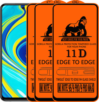TWIGLO Edge To Edge Tempered Glass for REDMI NOTE 9S(Pack of 3)