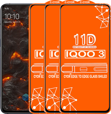 CYOR Edge To Edge Tempered Glass for IQOO 3(Pack of 3)