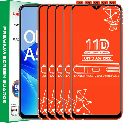 Laxdom Edge To Edge Tempered Glass for OPPO A57 2022(Pack of 5)