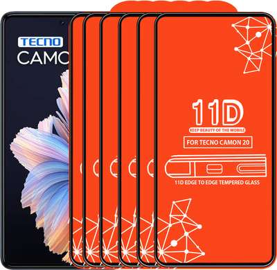 Roxel Edge To Edge Tempered Glass for Tecno Camon 20(Pack of 6)