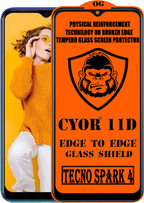 CYOR Edge To Edge Tempered Glass for TECNO SPARK 4(Pack of 1)