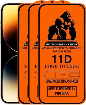 GDMA Edge To Edge Tempered Glass for Apple iPhone 14 Pro Max(Pack of 3)