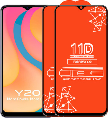 Qyist Edge To Edge Tempered Glass for Vivo Y20G(Pack of 2)