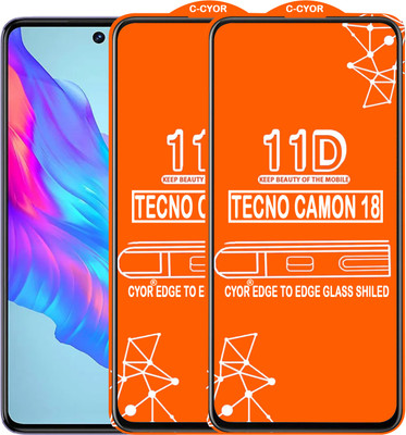 CYOR Edge To Edge Tempered Glass for TECNO CAMON 18(Pack of 2)