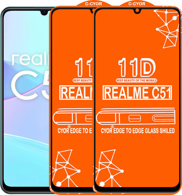 CYOR Edge To Edge Tempered Glass for REALME C51(Pack of 2)