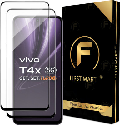 FIRST MART Edge To Edge Tempered Glass for Vivo T4x 5G, Vivo T4x(Pack of 2)