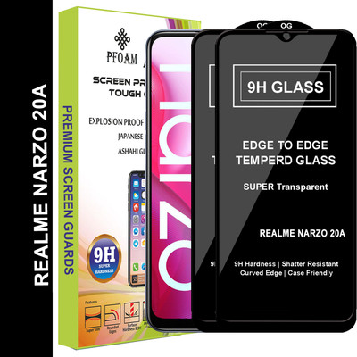 PFOAM Edge To Edge Tempered Glass for REALME NARZO 20A(Pack of 2)