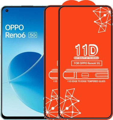 Qyist Edge To Edge Tempered Glass for Oppo Reno6 5G(Pack of 2)