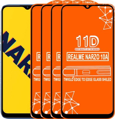 TWIGLO Edge To Edge Tempered Glass for REALME NARZO 10A(Pack of 4)