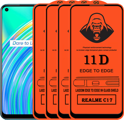 Laxdom Edge To Edge Tempered Glass for REALME C17(Pack of 4)