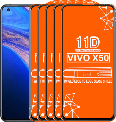 TWIGLO Edge To Edge Tempered Glass for VIVO X50(Pack of 5)