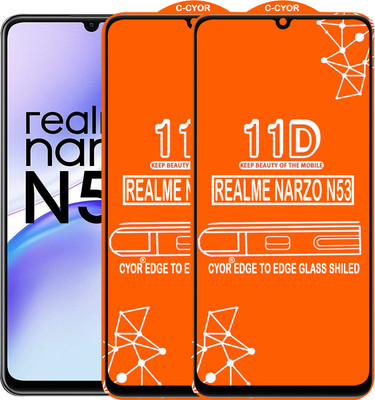 CYOR Edge To Edge Tempered Glass for REALME NARZO N53(Pack of 2)