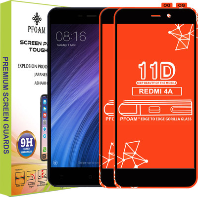 PFOAM Edge To Edge Tempered Glass for Mi Redmi 4A(Pack of 2)