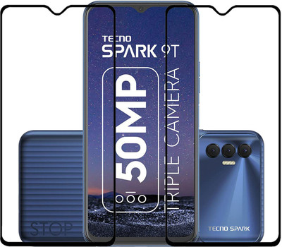 NKCASE Edge To Edge Tempered Glass for Tecno Spark 9T(Pack of 2)