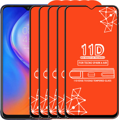 Roxel Edge To Edge Tempered Glass for Tecno Spark 6 Air(Pack of 5)