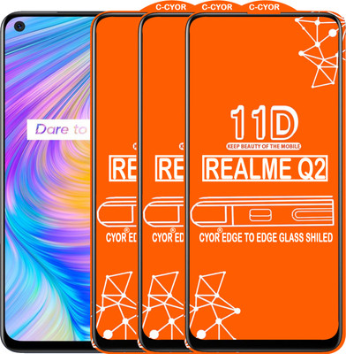 CYOR Edge To Edge Tempered Glass for REALME Q2(Pack of 3)
