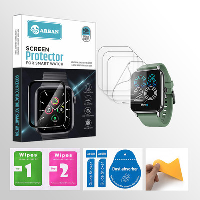 ARBAN Edge To Edge Tempered Glass for boAt Xtend Pro 1.78 inch Smartwatch 4 PROTECTOR + 4 WIPES + 4 DUST REMOVAL STICKER + 1 WIPER(Pack of 4)