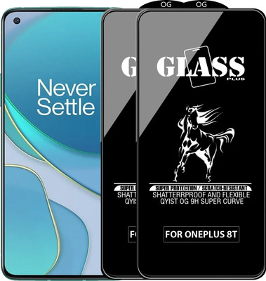 Qyist Edge To Edge Tempered Glass for ONEPLUS 8T(Pack of 2)