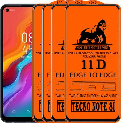 TWIGLO Edge To Edge Tempered Glass for TECNO NOTE 8I(Pack of 4)