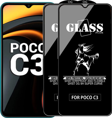 Qyist Edge To Edge Tempered Glass for POCO C3(Pack of 2)