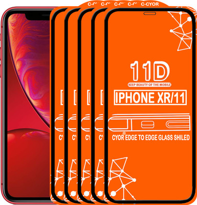 CYOR Edge To Edge Tempered Glass for Apple iPhone XR(Pack of 5)