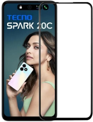 1DOLLAR Edge To Edge Tempered Glass for TECNO SPARK 20C-Gorilla Glass with Curved Edges and 9H Hardness(Pack of 1)