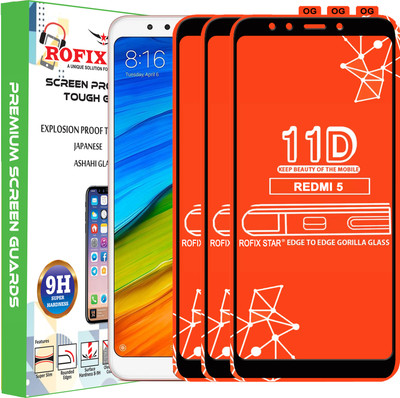 Rofix star Edge To Edge Tempered Glass for Mi Redmi 5(Pack of 3)