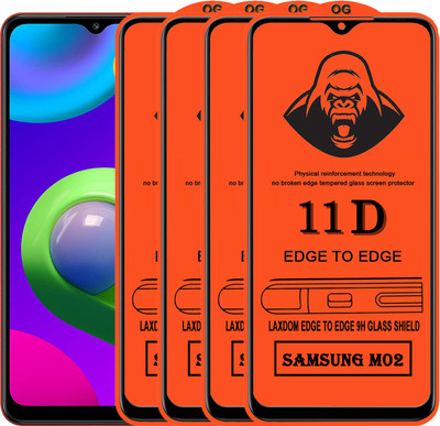 Laxdom Edge To Edge Tempered Glass for SAMSUNG GALAXY M02(Pack of 4)