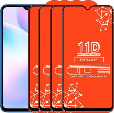 Qyist Edge To Edge Tempered Glass for Redmi 9A(Pack of 4)
