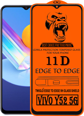 TWIGLO Edge To Edge Tempered Glass for VIVO Y52 5G(Pack of 1)
