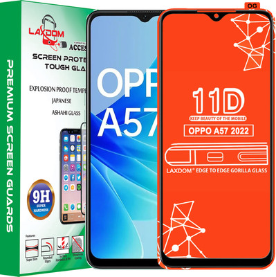 Laxdom Edge To Edge Tempered Glass for OPPO A57 2022(Pack of 1)