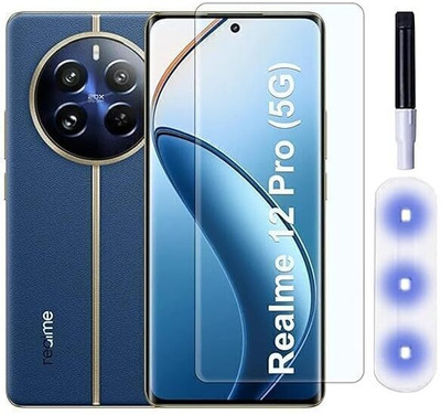 KadWaniya Edge To Edge Tempered Glass for Realme 12 Pro 5G, Realme 12 Pro Plus 5G , Meibo Series 3D Curved (30 Seconds Quick Paste) High Quality UV Liquide Glue Glass with Easy Installation Kit-50-566(Pack of 1)