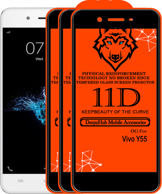 DeepzHub Edge To Edge Tempered Glass for VIVO Y55(Pack of 3)